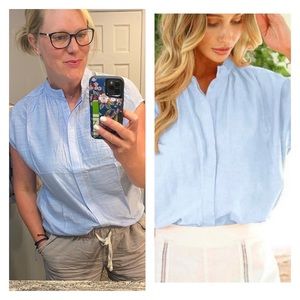 Light Blue Linen Top